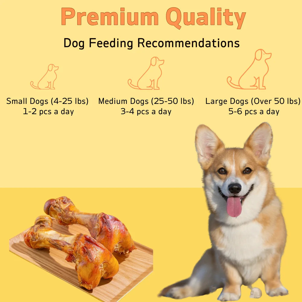 240g/8.46oz (2 Count x120g/4.23oz)6 Inch Beef Dog Bone for Aggressive Chewers, Large and Medium Breed Dog Treat, Natural